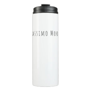 Garrafa Térmica Preto Branco Simples Elegante Casual Com Nome Próp