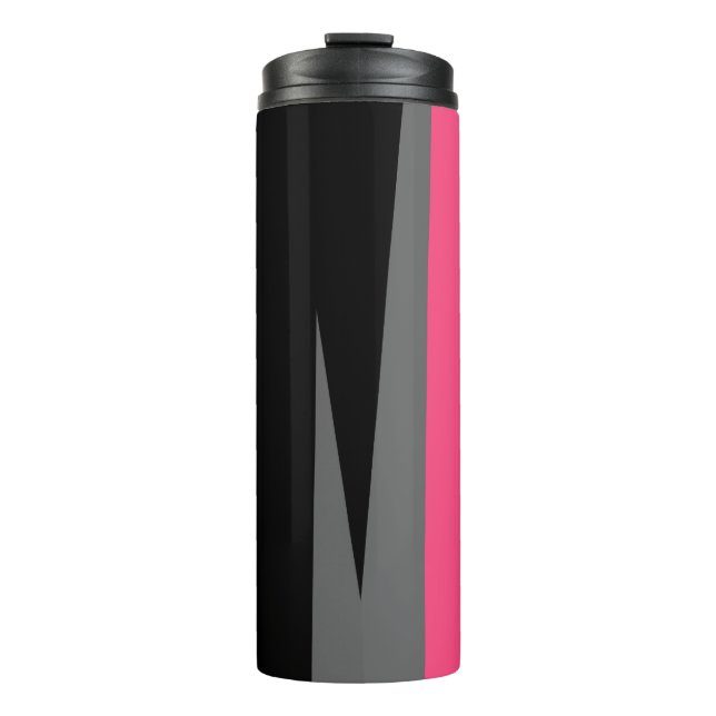Garrafa Térmica Preto e Cinza rosa (Frente)