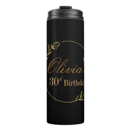 Garrafa Térmica Preto e Dourado Personalizado