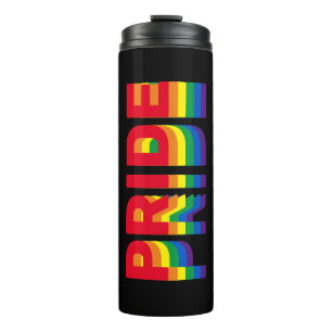 Garrafa Térmica Pride lgbt lgbtq gay arco-íris preto