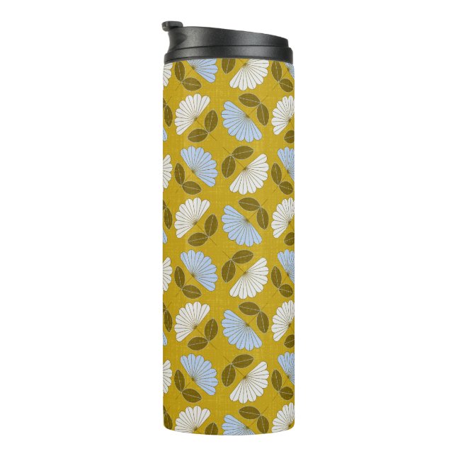 Garrafa Térmica Primavera floral - amarelo, azul e branco (Rotação à direita)
