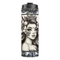 Princesa Polinésia Floral Tribal Azul