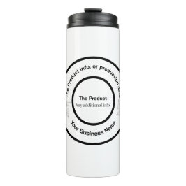 Garrafa Térmica Produto Preto e Branco Minimalista Moderno Elegant