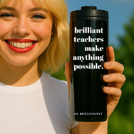 Garrafa Térmica Professor Brilhante Na moda preto e branco