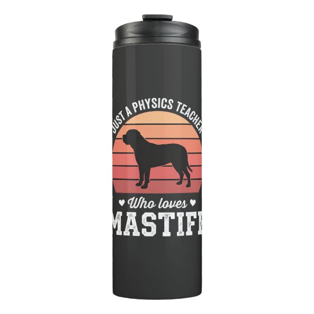 Garrafa Térmica Professor de Física Mastiff Amante de Cães (Frente)