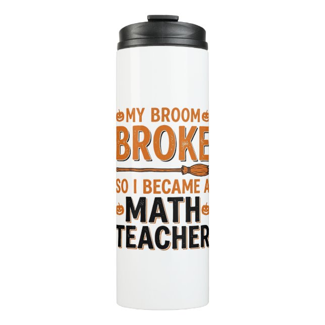 Garrafa Térmica Professor de Matemática Engraçado Desenho de Vasso (Frente)