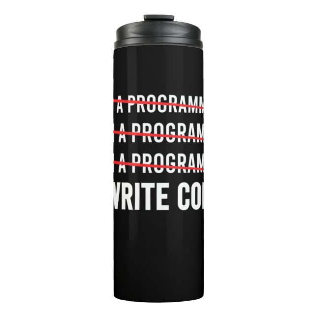 Garrafa Térmica Programador Engraçado Eu Escrevo Código (Frente)