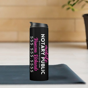 Garrafa Térmica Promocional Notário Preto e Rosa Moderno