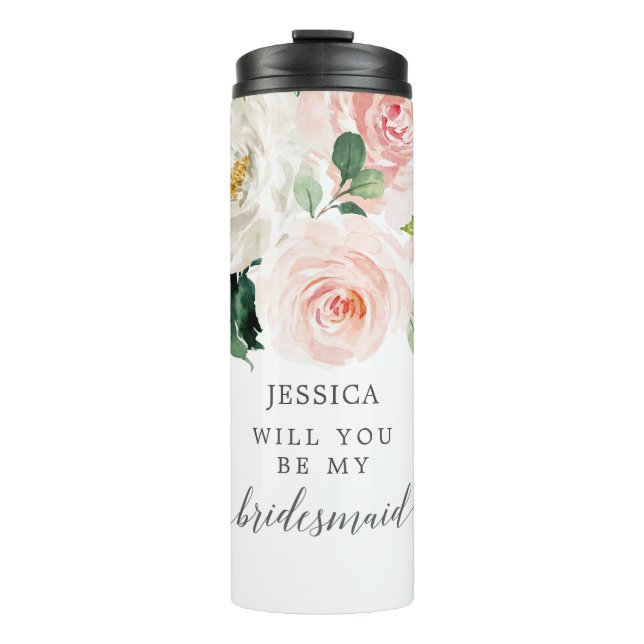 Garrafa Térmica Proposta de Bridesmaid de Blooms Blushing (Frente)