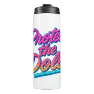 Garrafa Térmica Proteja as Bonecas Arte Neon Retro