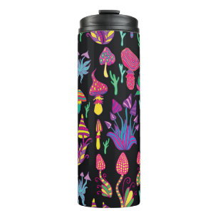 Garrafa Térmica Psicodélicos Cogumelos Arco-Íris Padrão