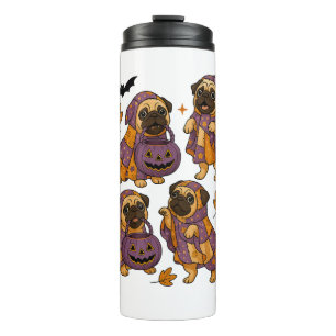 Garrafa Térmica Pug Dog Ghost Halloween Spooky