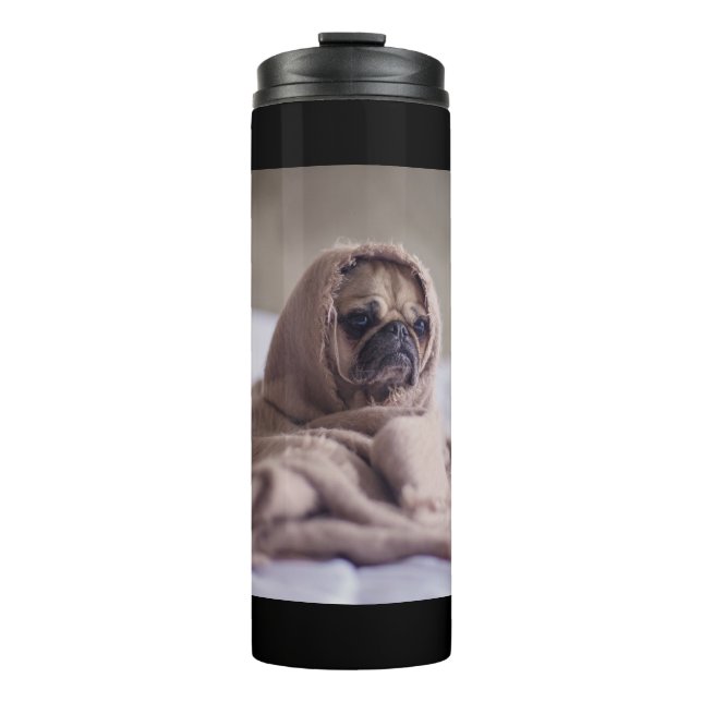 Garrafa Térmica Pug In Blanket Cute Pug Dover Gift (Frente)