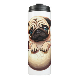 Garrafa Térmica Pug Puppy no Ovo - Design de Cão Cachorro