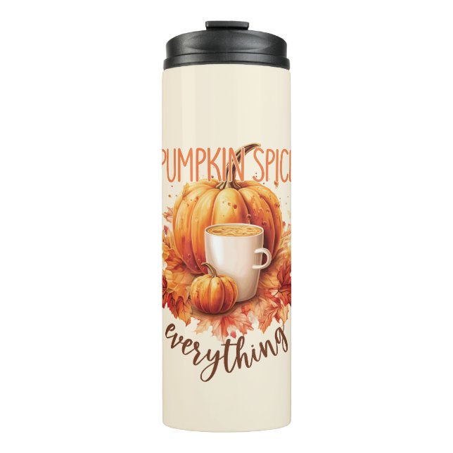 Garrafa Térmica Pumpkin Spice All - Folhagem de outono e latas (Frente)