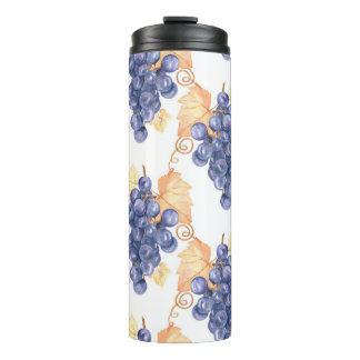 Garrafa Térmica Purple grapes seamless pattern on white isolated b