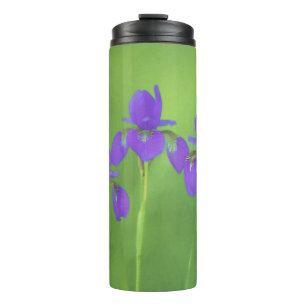 Garrafa Térmica Purple Iris Painting - Original Flower Art