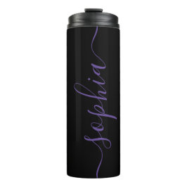 Garrafa Térmica Purple Script Personalizable Name Thermal Tumbler