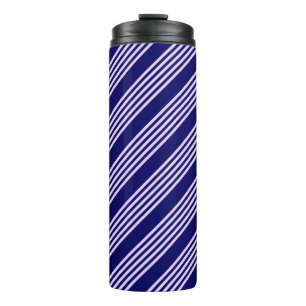 Garrafa Térmica Púrpura Lilac e marinho azul cinco faixas