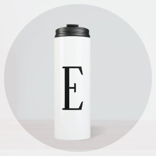 Garrafa Térmica Qualquer Letra   Preto e Branco ou Cores DIY 