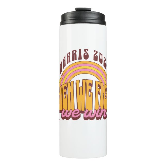 Garrafa Térmica Quando Lutamos Ganhamos Harris 2024 (Frente)