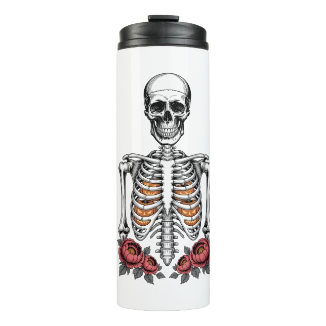 Garrafa Térmica Quebra de Pumpkin Engraçado Skeleton (Frente)