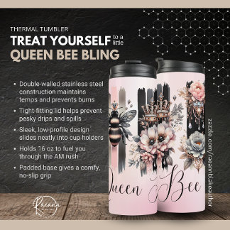 Garrafa Térmica Queen Bee Bling Thermal Tumbler