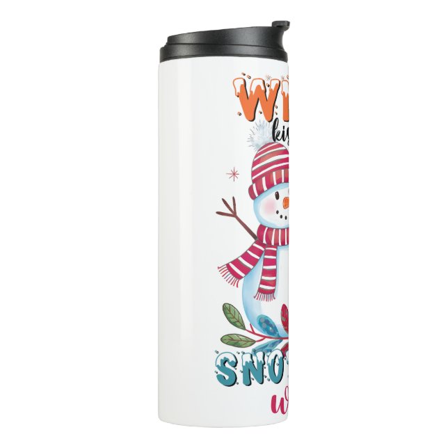 Garrafa Térmica Queijos de inverno e Flocos de neve (Giro à esquerda)