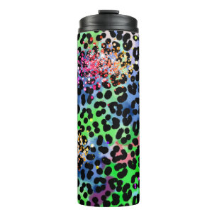 Garrafa Térmica *~* Quic QR Rainbow Glitter Animal Leopard Spots