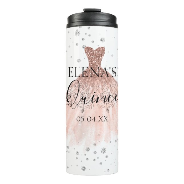 Garrafa Térmica Quinceañera Thermal Tumbler Favor Personalizado (Frente)
