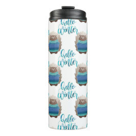 GARRAFA TÉRMICA QUIRRELOS DE INVERNO VERDES E AZUIS