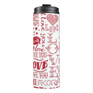 Garrafa Térmica rabiscos de amor feitos à mão