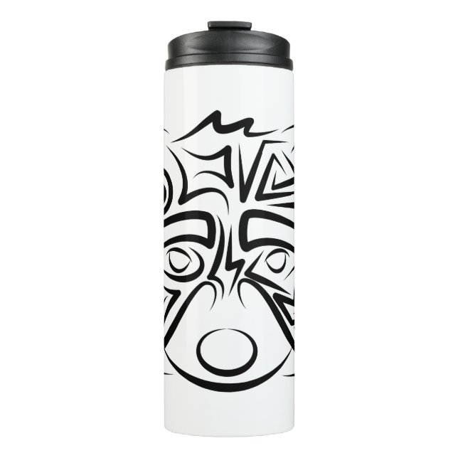 Garrafa Térmica Racconon Tribal Negro e Branco (Frente)