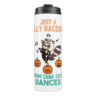 Garrafa Térmica Raccoon Dancing Halloween Pumpkin Party