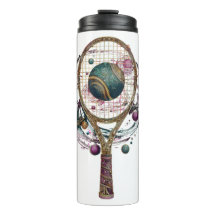 Racket de tênis cósmico dourado