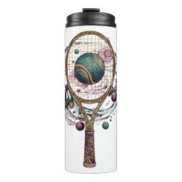 Garrafa Térmica Racket de tênis cósmico dourado