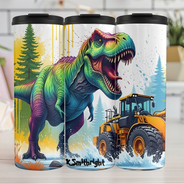 Garrafa Térmica Rainbow Dinosaur Yellow Loader Clash (Criador carregado)