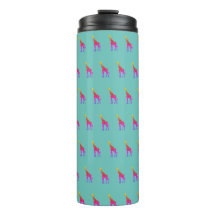 Rainbow Giraffe Tumbler - Fundo do Aqua