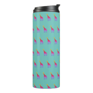 Garrafa Térmica Rainbow Giraffe Tumbler - Fundo do Aqua