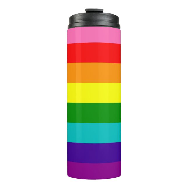 Garrafa Térmica Rainbow LGBT gay flag Thermal Tumbler (Frente)