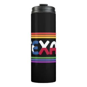 Garrafa Térmica Rainbow Texas Flag Design para orgulhosos LGBT+ Te