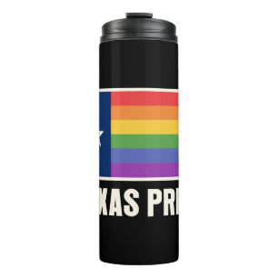 Garrafa Térmica Rainbow Texas Flag Design para os orgulhosos Texan