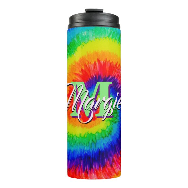 Garrafa Térmica Rainbow Tie-Dye Alcohol Ink (Frente)