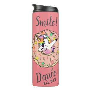 Garrafa Térmica Rainbow Unicorn Dance Dance Peach Pink Rosquinha