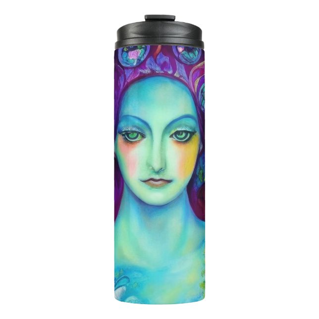 Garrafa Térmica Rainha Fada Encantada com Borboletas (Frente)