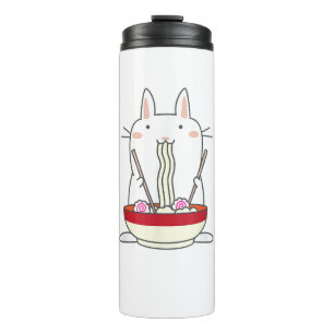 Garrafa Térmica Ramen Bunny Japonês Noodles Kawaii Rabbit Tee Gi