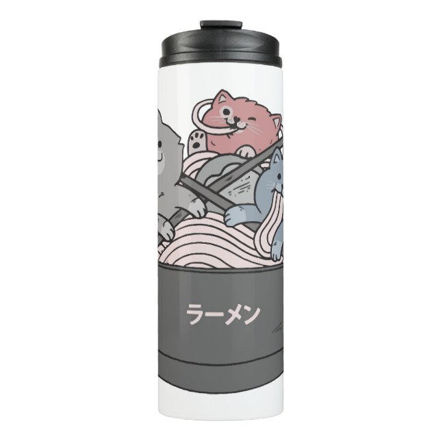 Garrafa Térmica Ramen de Gato Kawaii (Frente)