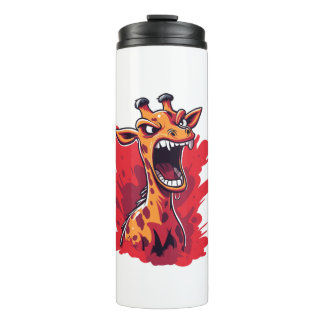 Garrafa Térmica Rapariga Irritada Gráfico Engraçado Girafa Kawaii