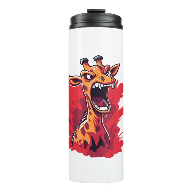 Garrafa Térmica Rapariga Irritada Gráfico Engraçado Girafa Kawaii (Frente)