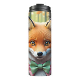 Garrafa Térmica Raposa-branca com arco verde e rosa